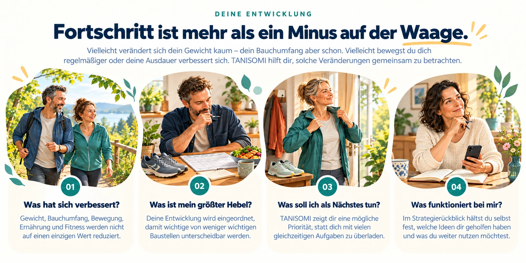 Zwei Erwachsene genießen einen aktiven Spaziergang.