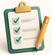 Checkliste mit Stift für eine einfache Erfassung.