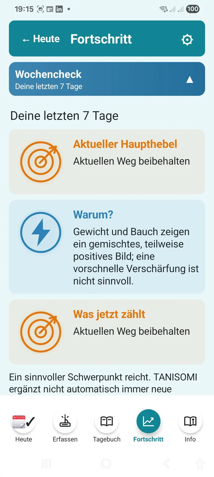 TANISOMI Wochencheck mit Rückblick und aktuellem Haupthebel